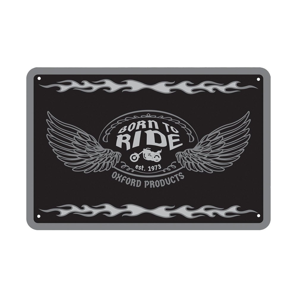 Oxford Born To Ride Motorcycle Garage Sign OX371 1