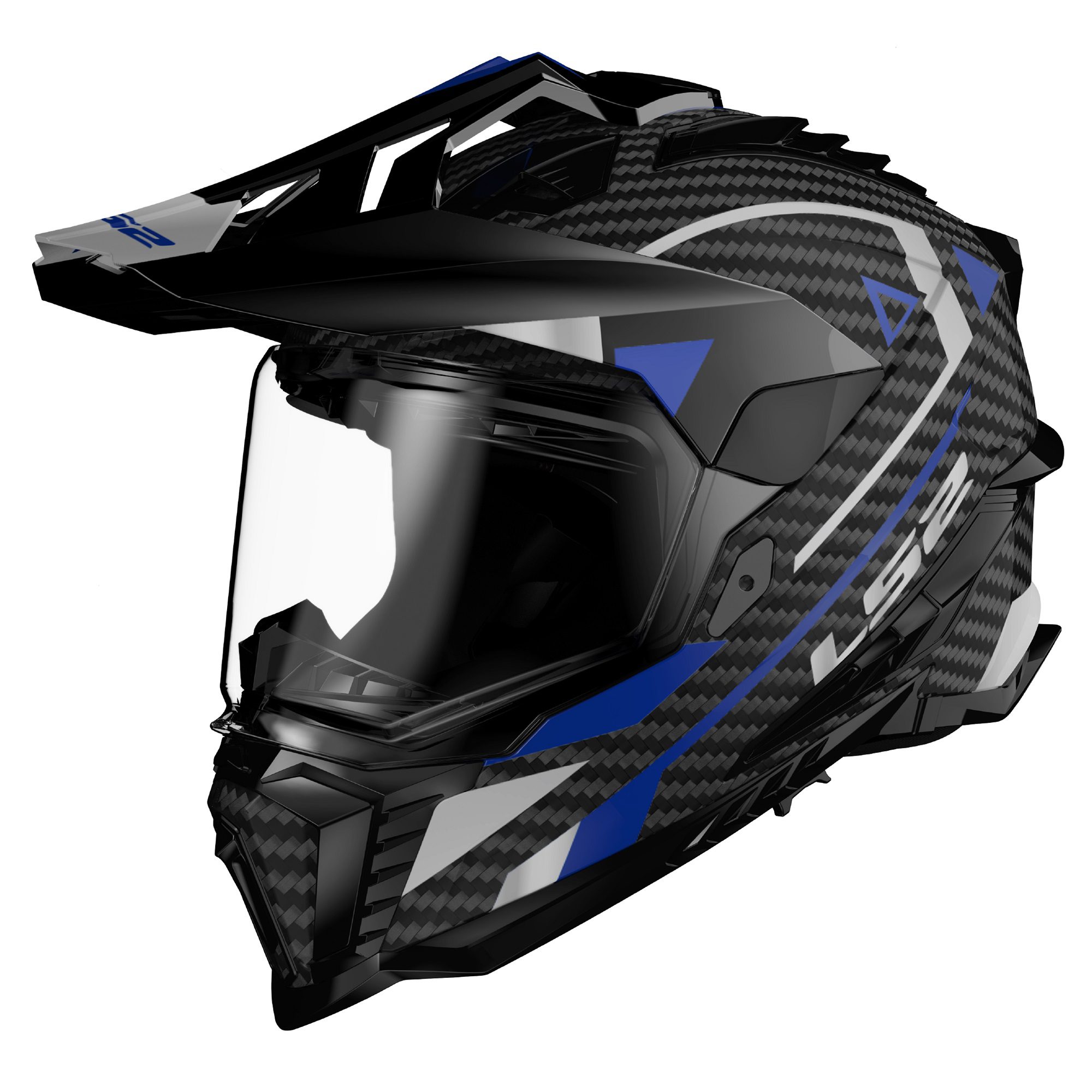 LS2 MX701 Explorer Carbon Adventure Motorcycle Helmet: Blue