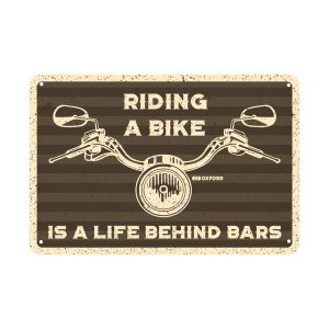 Oxford Riding A Bike Motorcycle Garage Sign OX374 1