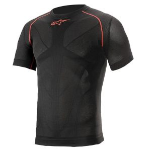 Alpinestars Ride Tech v2 Summer Motorcycle Top Short Sleeve Black Red 1