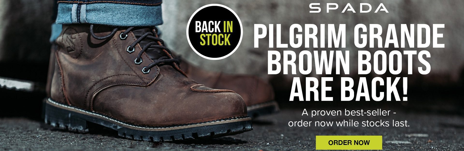 Spada Pilgrim Motorcycle Boots Web Banner 1