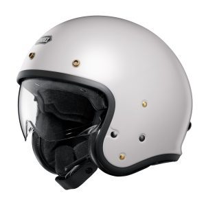 Shoei J.O2 Plain Motorcycle Helmet - Off White 1