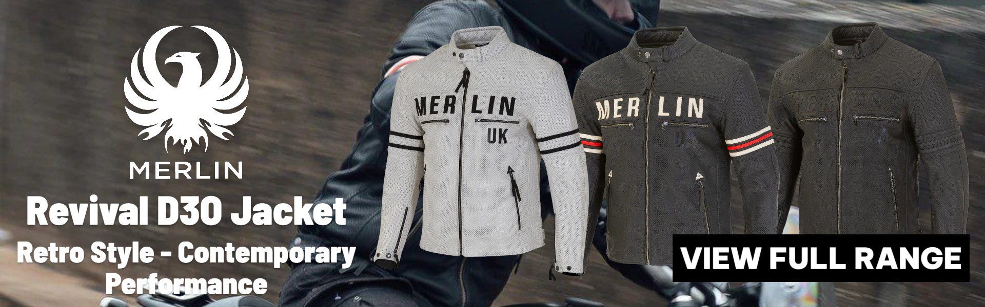 Merlin Revival D3O Leather Motorcycle Jacket Banner Merlin Revival D3O Leather Motorcycle Jacket Banner
